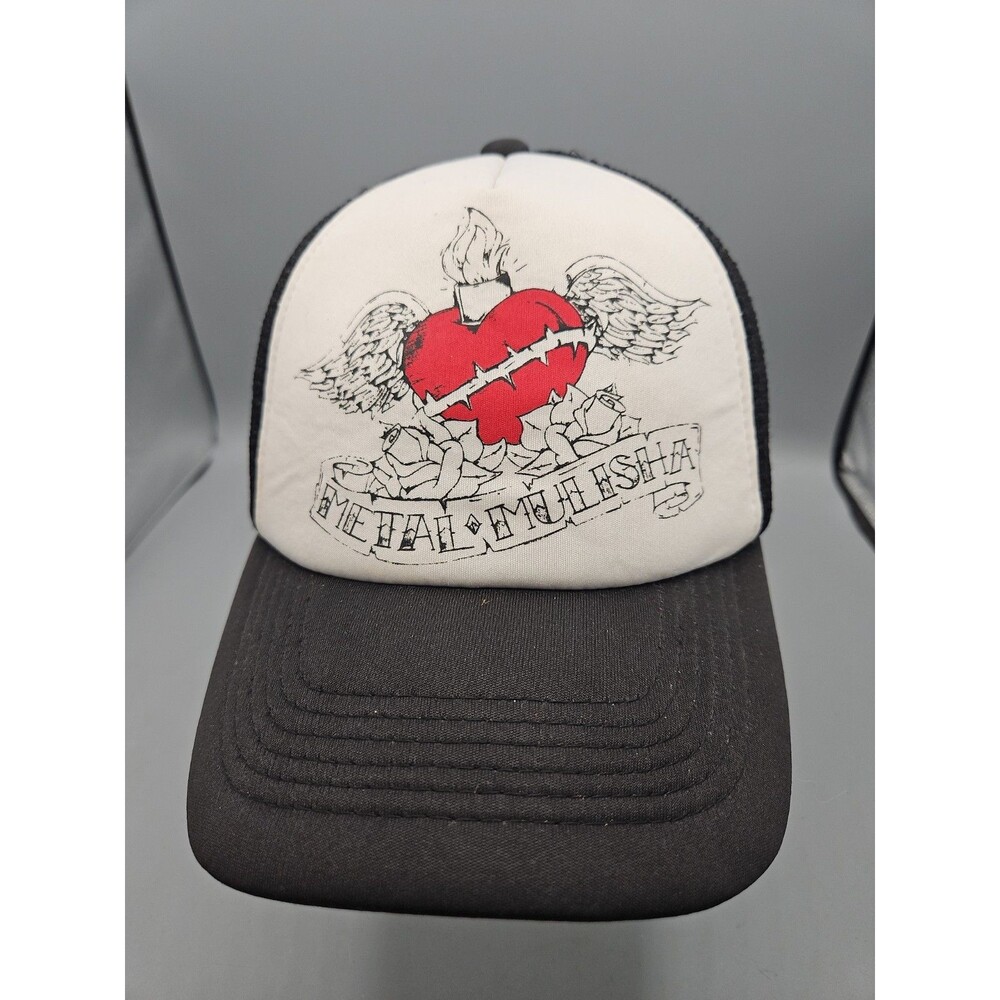 Metal Mulisha Hat Cap Black White Red Heart Wings Foam Mesh Trucker Hat Cap
